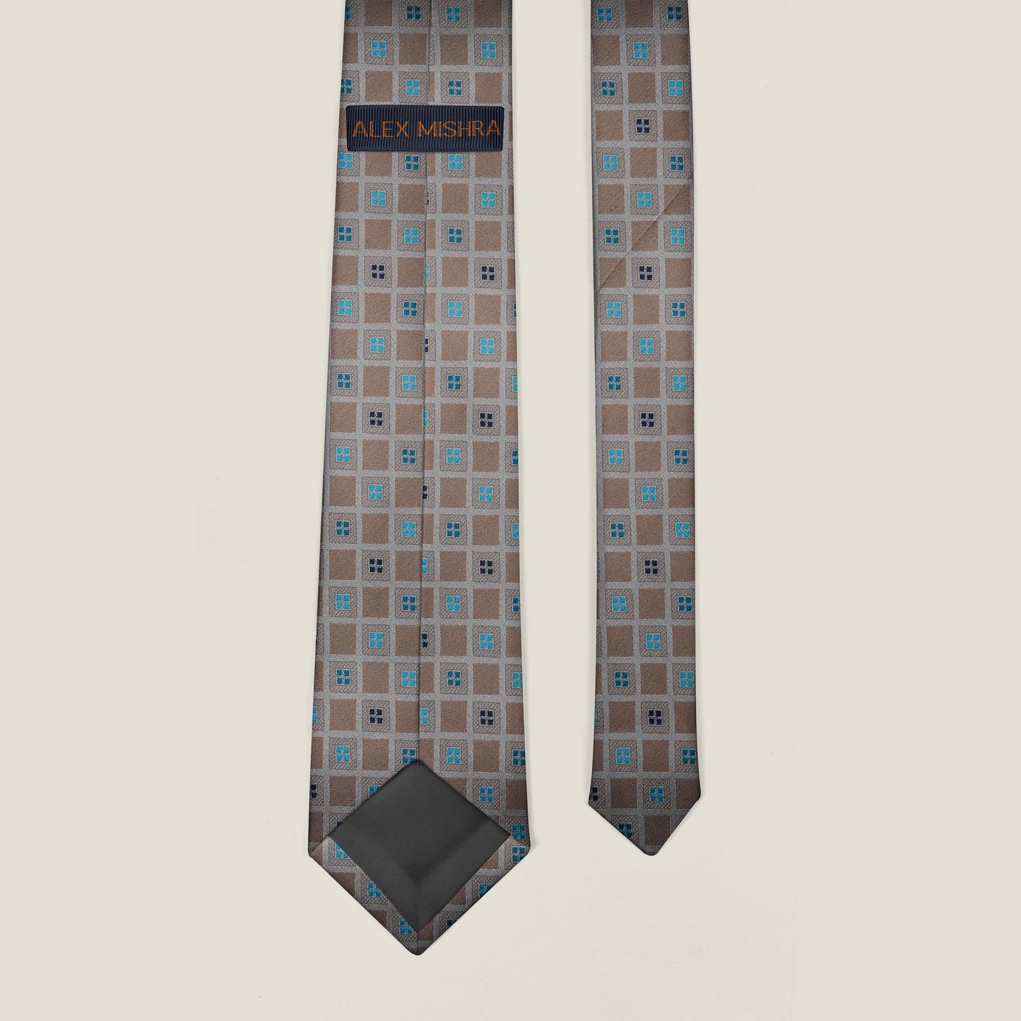 Taupe Techno Square Tie